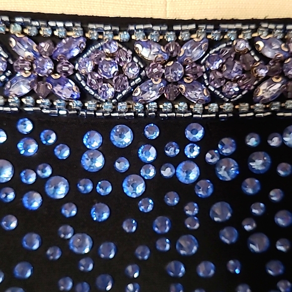 Morilee Madeline Gardner Beautiful Dress Black blue stones, Size 00 - Picture 4 of 12